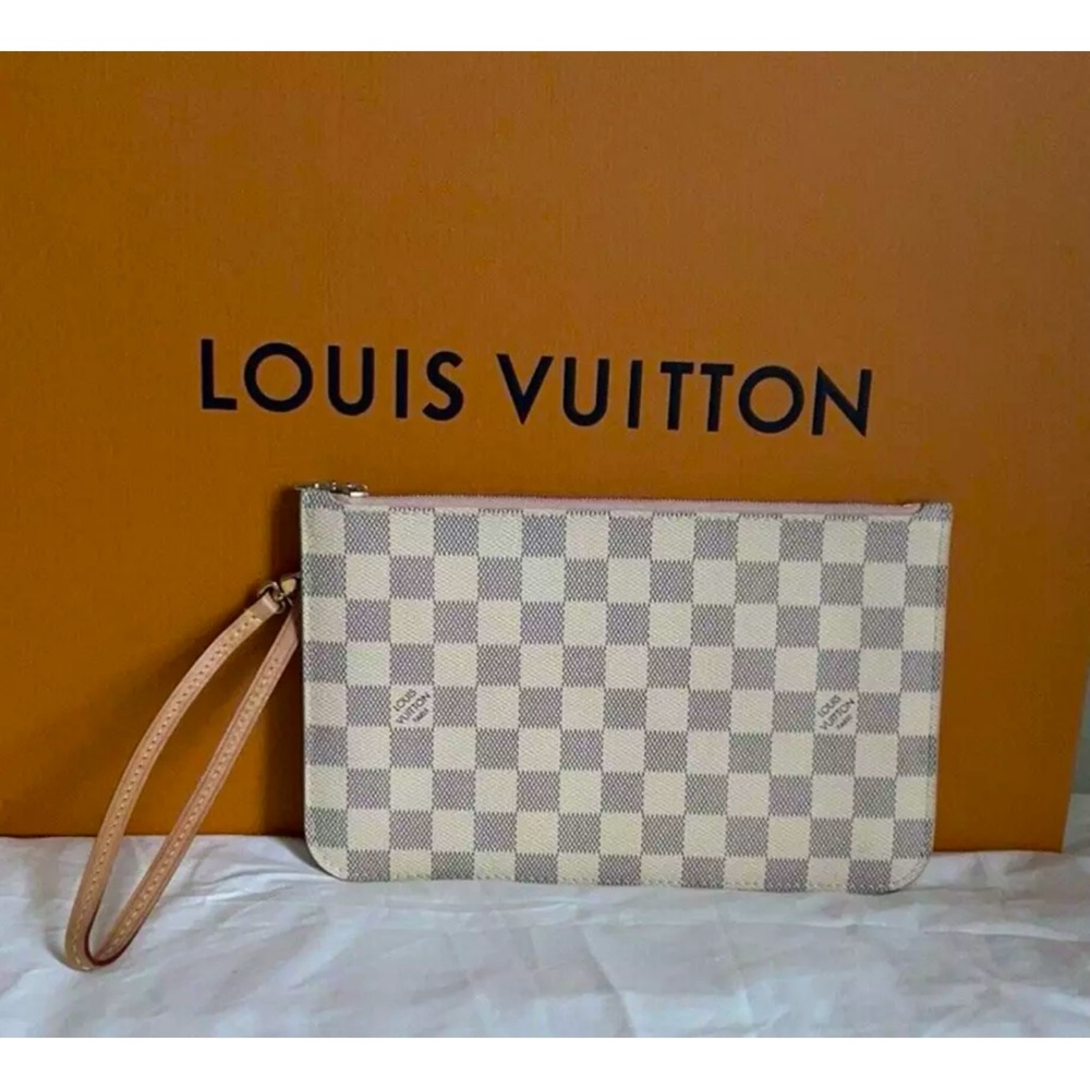 Authentic Louis Vuitton Damier Azur pouch wristlet.